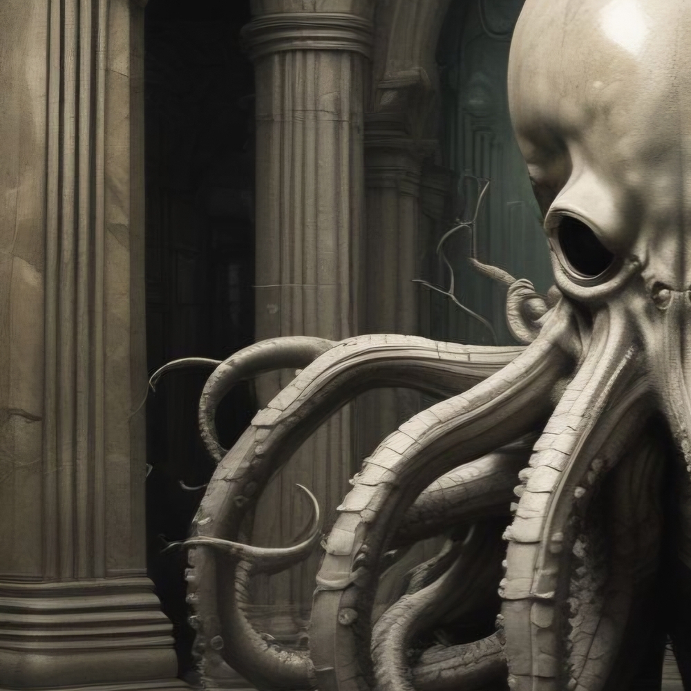 Majestic Gray Octopus Art Print